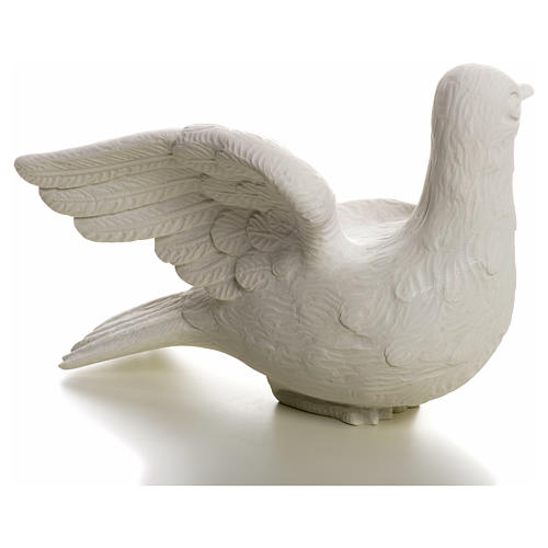 Dove facing left, reconstituted marble statue, 15 cm 6