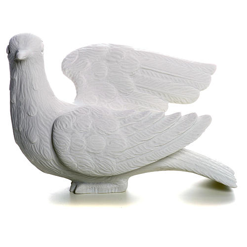 Dove facing left, reconstituted marble statue, 15 cm 1