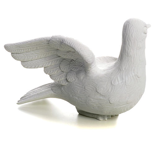 Dove facing left, reconstituted marble statue, 15 cm 3