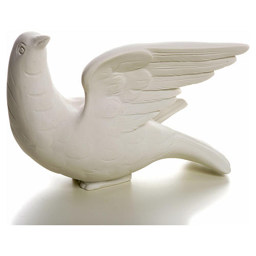 Dove facing up in Carrara marble dust 5,91in 4