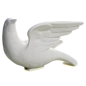 Dove facing up in Carrara marble dust 5,91in