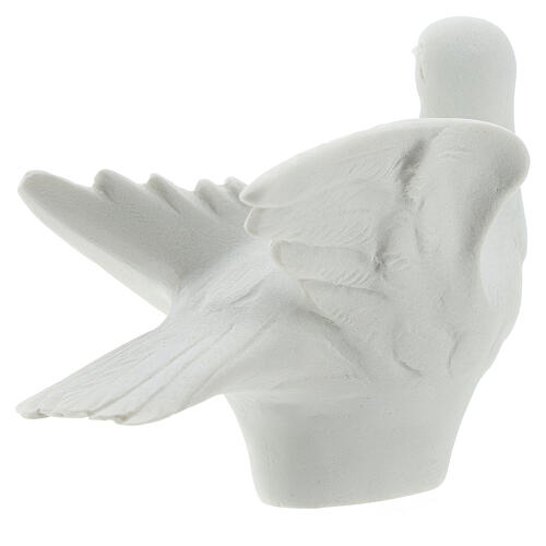 Dove facing left, 8 cm composite marble statue 4