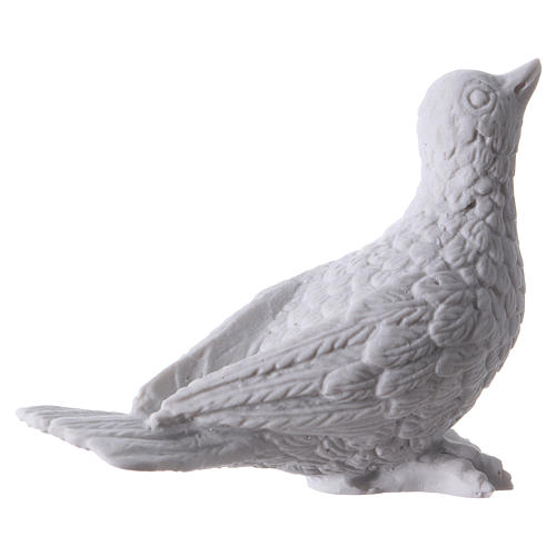 Dove statue in reconstituted carrara marble, 11 cm 3