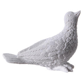 Dove statue in reconstituted carrara marble, 11 cm