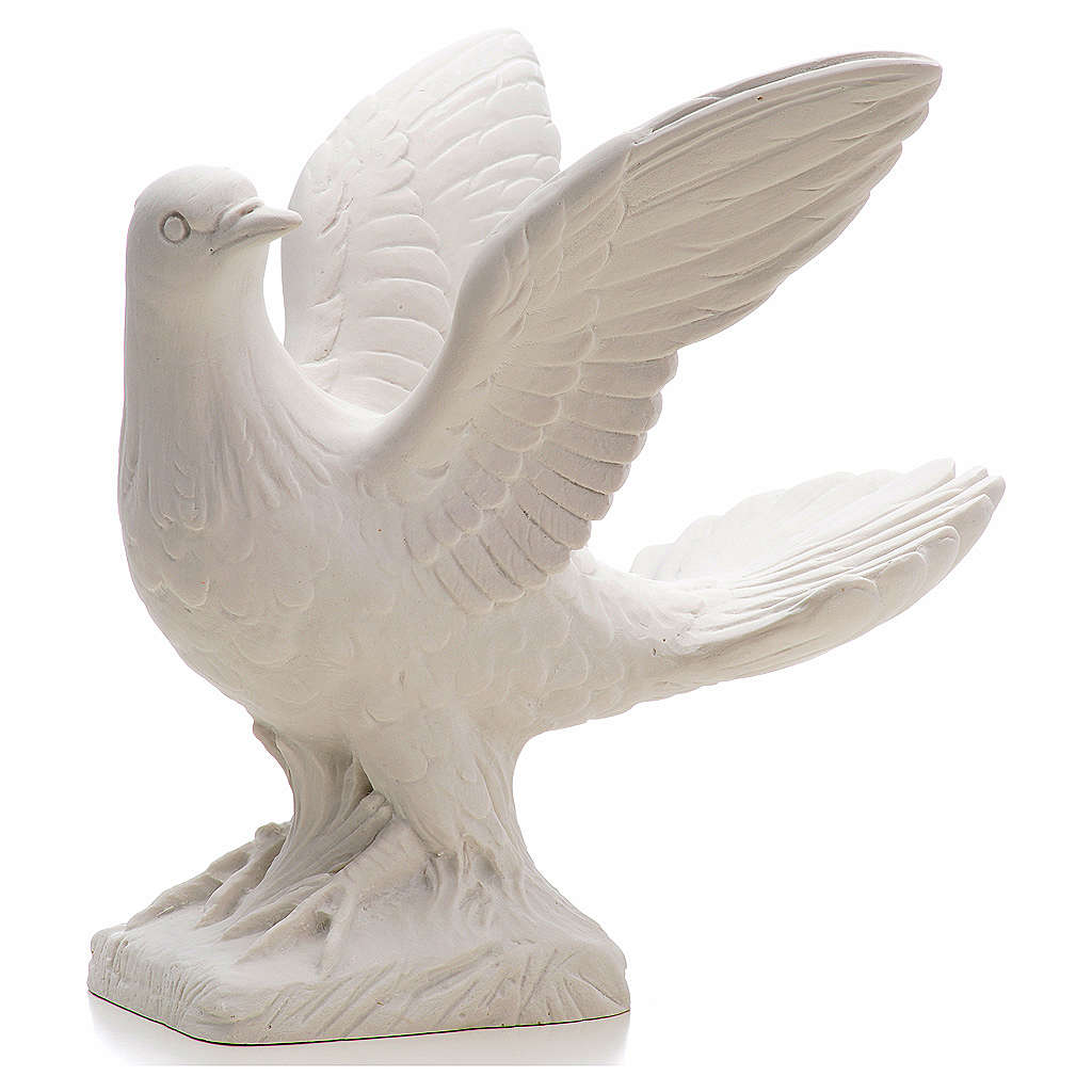 Dove With Open Wings Statue In Reconstituted Marble 25 Cm Online Sales On Holyart Co Uk