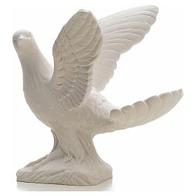 Dove with open wings statue in reconstituted marble, 25 cm