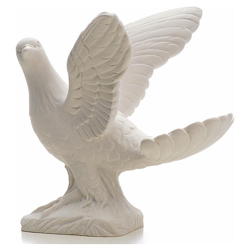 Dove with open wings statue in reconstituted marble, 25 cm 2