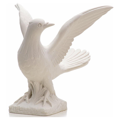 Dove with open wings statue in reconstituted marble, 25 cm 4