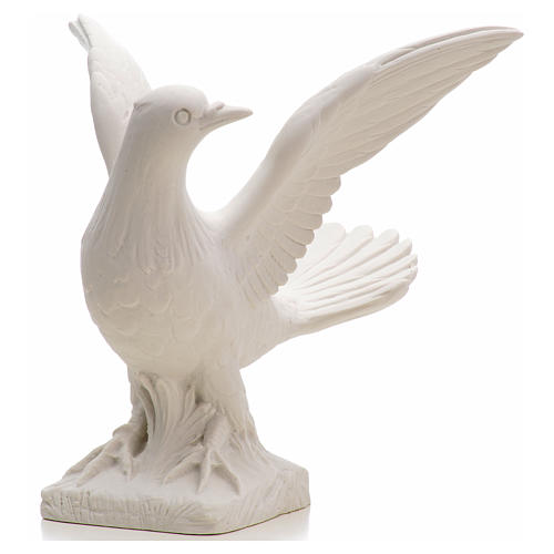 Dove with open wings statue in composite marble, 25 cm 8