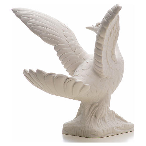 Dove with open wings statue in composite marble, 25 cm 3