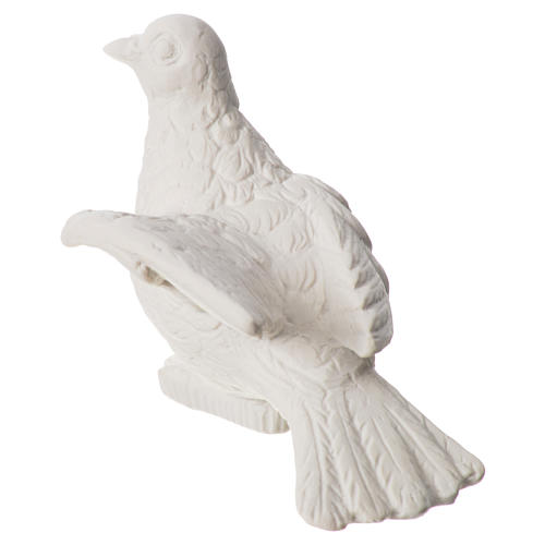 Dove statue in reconstituted carrara marble, 16 cm 6