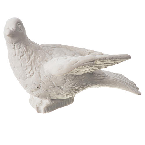 Dove statue in reconstituted carrara marble, 16 cm 1
