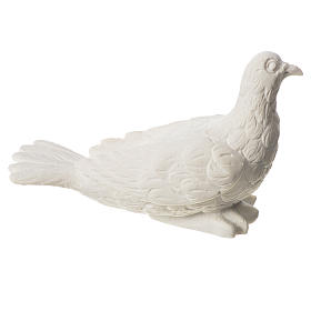 Dove with closed wings statue in reconstituted marble