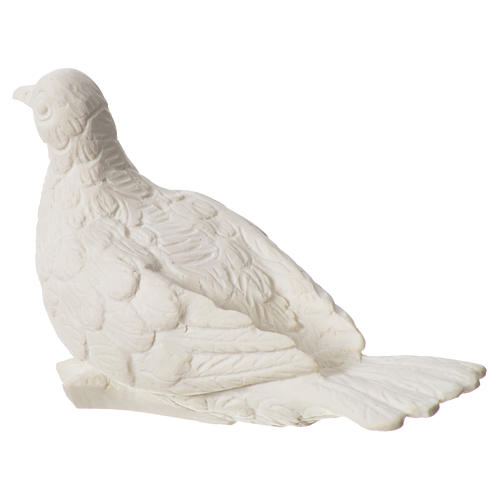 Dove with closed wings statue in reconstituted marble 6