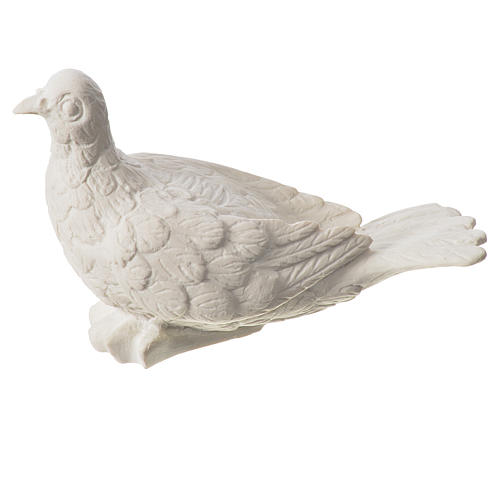 Dove with closed wings statue in reconstituted marble 1
