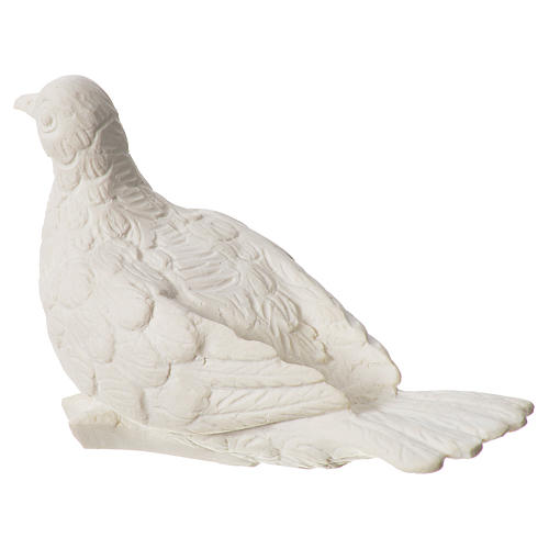 Dove with closed wings statue in reconstituted marble 3