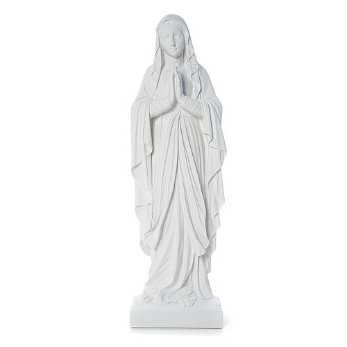 Our Lady of Lourdes bas-relief in reconstituted marble 60-85 cm 1