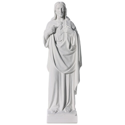 Sacred Heart of Jesus bas-relief in marble 60-80 cm 1