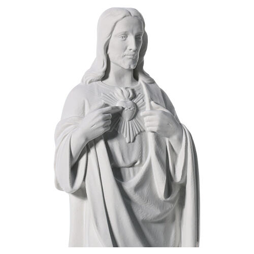Sacred Heart of Jesus bas-relief in marble 60-80 cm 2
