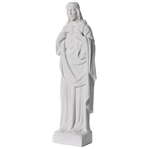Sacred Heart of Jesus bas-relief in marble 60-80 cm 3