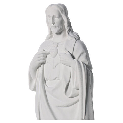 Sacred Heart of Jesus bas-relief in marble 60-80 cm 4