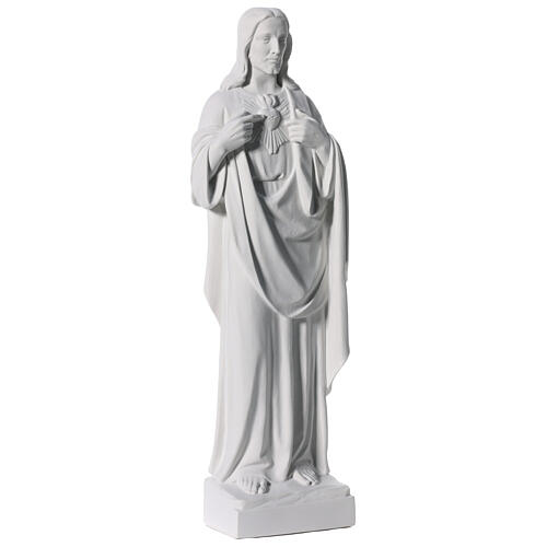 Sacred Heart of Jesus bas-relief in marble 60-80 cm 5