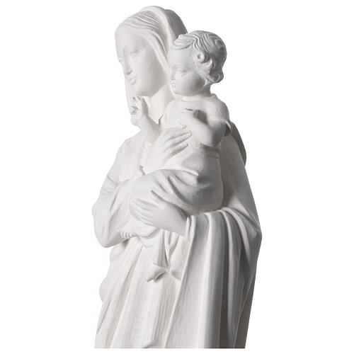 Relief, Gottesmutter mit Kind – 62 cm, weißes Fiberglas, für Außenbereich 5