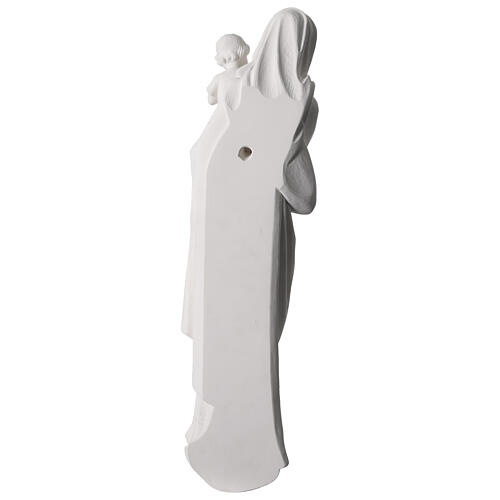 Relief, Gottesmutter mit Kind – 62 cm, weißes Fiberglas, für Außenbereich 8