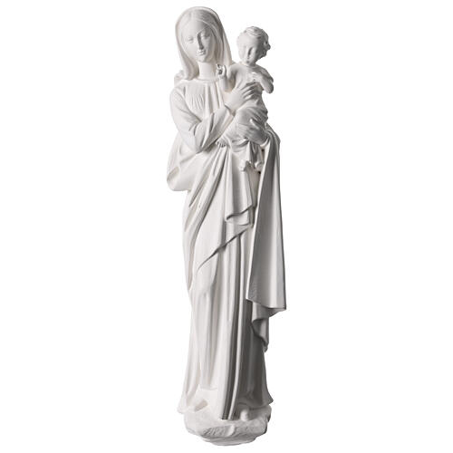 Applicazione Madonna con Bimbo 62 cm vetroresina bianca per esterno 1