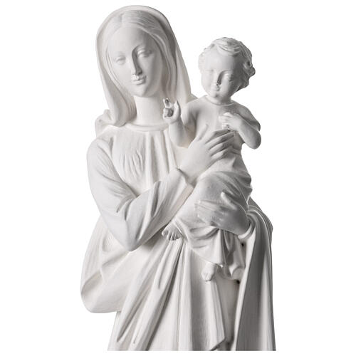 Applicazione Madonna con Bimbo 62 cm vetroresina bianca per esterno 3