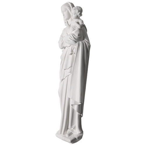 Applicazione Madonna con Bimbo 62 cm vetroresina bianca per esterno 4