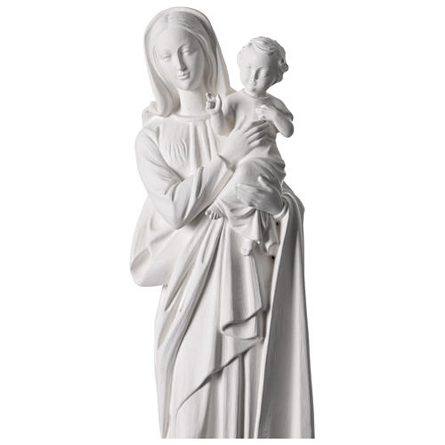 Applicazione Madonna con Bimbo 62 cm vetroresina bianca per esterno 7