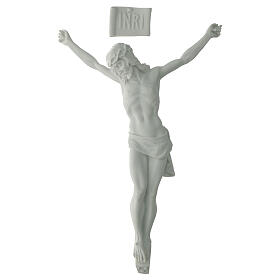 Corps du Christ marbre blanc extérieur 50 cm