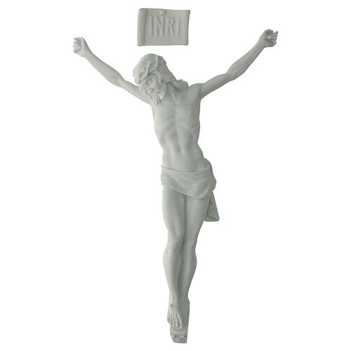 Corps du Christ marbre blanc extérieur 50 cm 1