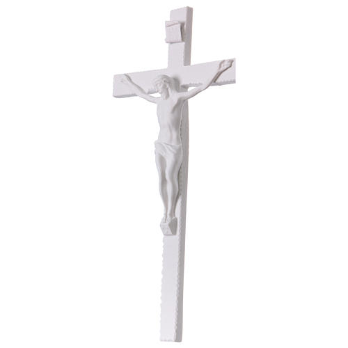 Crucifix en poudre de marbre blanc 25-31-43 cm 3