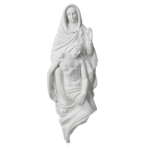 Pietà Michelangelo relevo de mármore sintético 32 cm 2