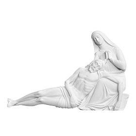 Pietà de Michelangelo 18 cm relevo mármore sintético branco