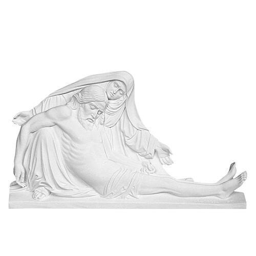 Pietade de Michelangelo 50 cm relevo mármore sintético branco 1