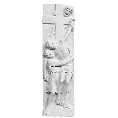 Relief Kreuzabnahme 55x16 cm cm Marmorpulver 1