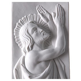 Risen Christ, 55x16 cm reconstituted marble bas-relief