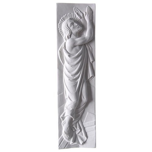 Cristo resucitado en mármol sintético 55x16cm 1