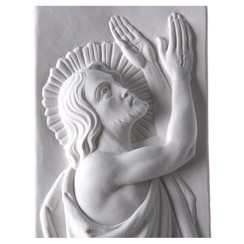 Risen Christ, 55x16 cm reconstituted marble bas-relief 2