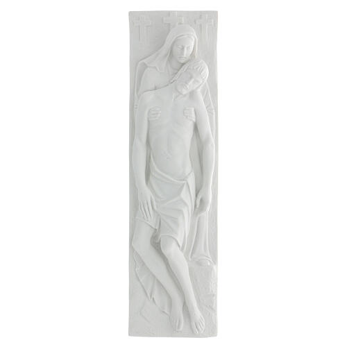 Bas relief Pietà de Michel-Ange marbre 55x16 cm 1