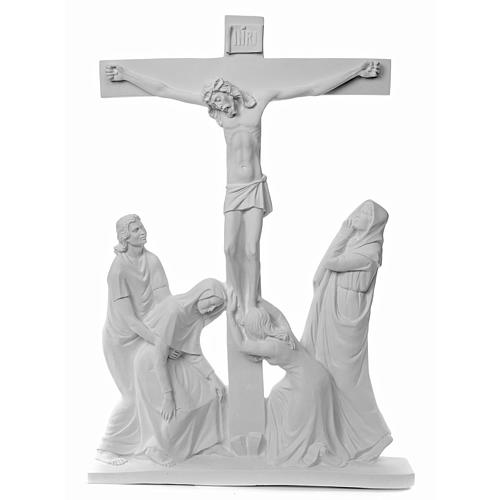 Crucifixion Scene bas-relief in reconstituted carrara marble 1
