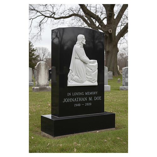 Christ on his knees in reconstituted marble, 47 cm 2