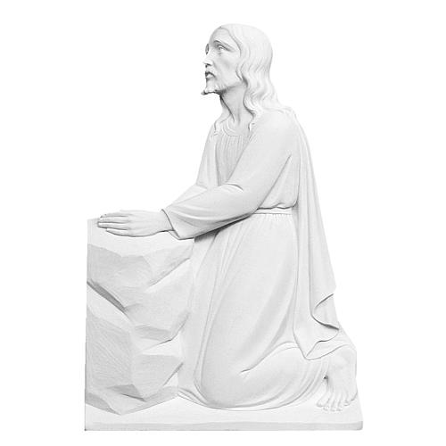 Christ on his knees, 47 cm reconstituted marble bas-relief 1