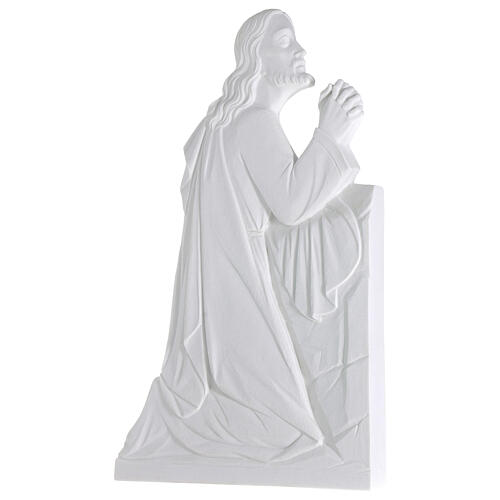 Cristo in preghiera rilievo marmo sintetico 46 cm 4