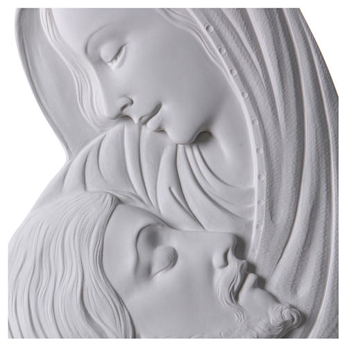 Relief Gottesmutter und Jesus Gesichte 50 cm  Marmorpulver 2