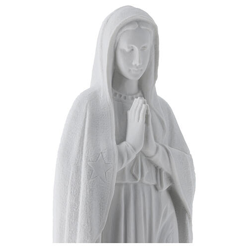 Virgen de Guadalupe 45cm en relieve en mármol blanco 2