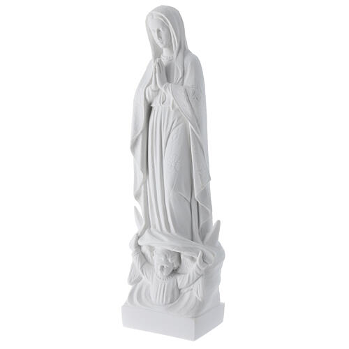 Virgen de Guadalupe 45cm en relieve en mármol blanco 3